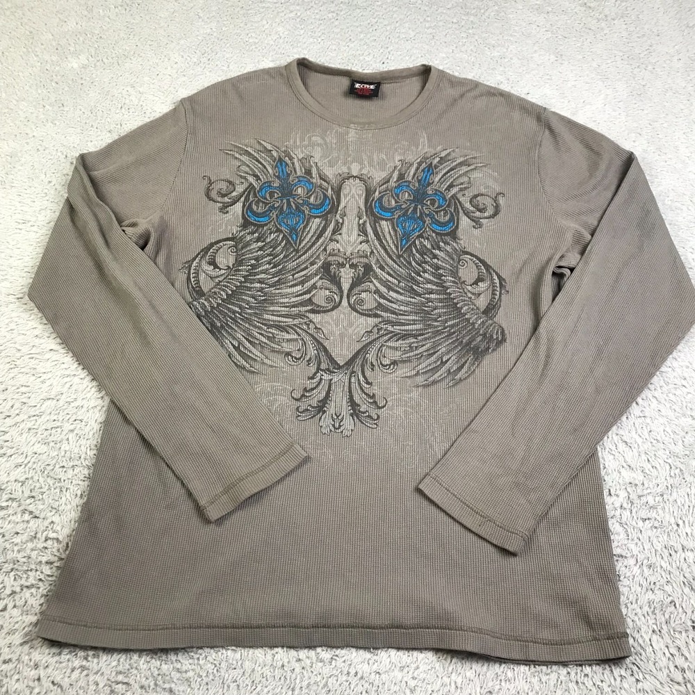 MMA Elite Shirt Mens 2XL Double Sided Graphic Honor Respect Thermal Vintage Y2K